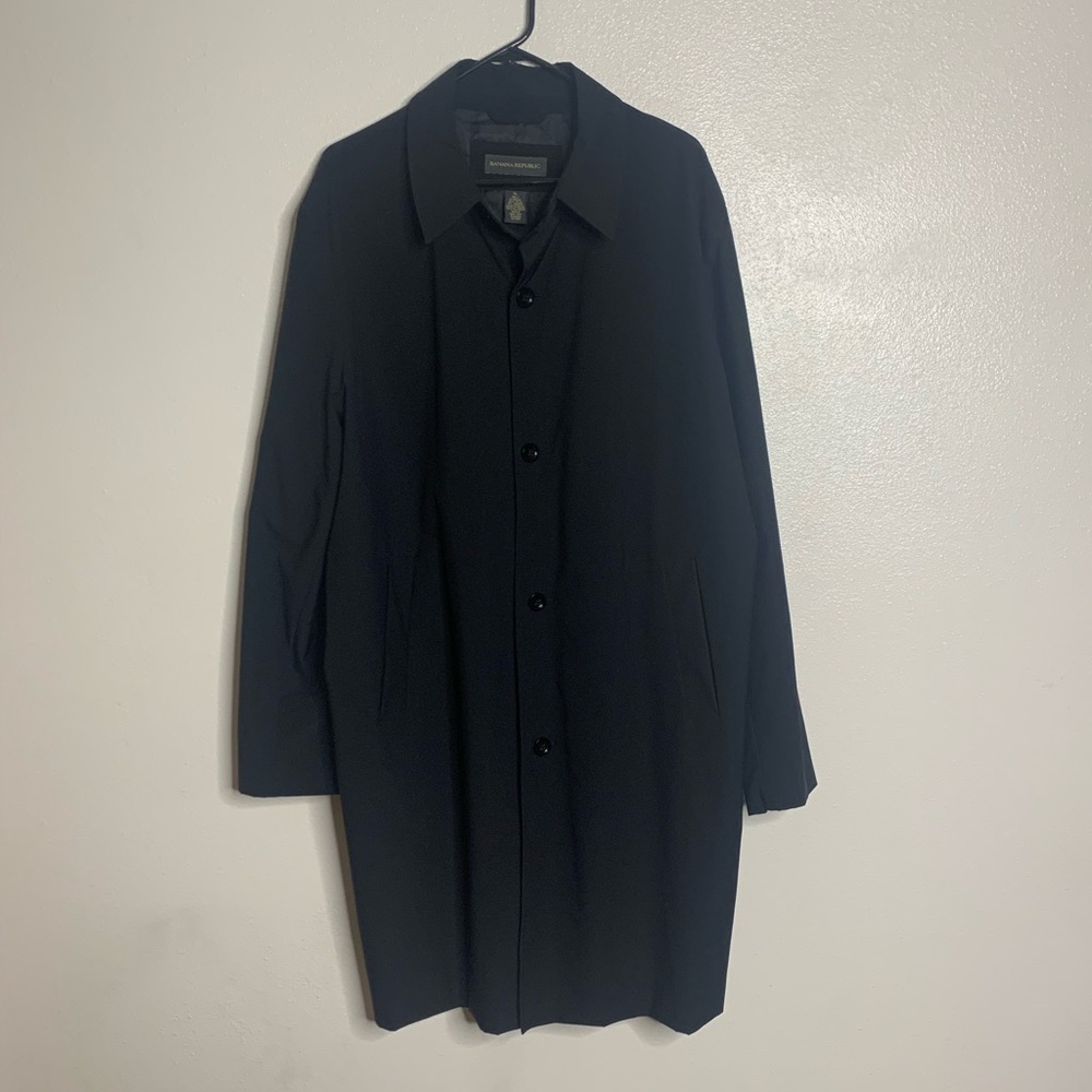 Banana Republic Long Black Coat Size XL